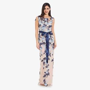 *SOLD* Adrianna Papell Women's Cascading Floral Column Gown